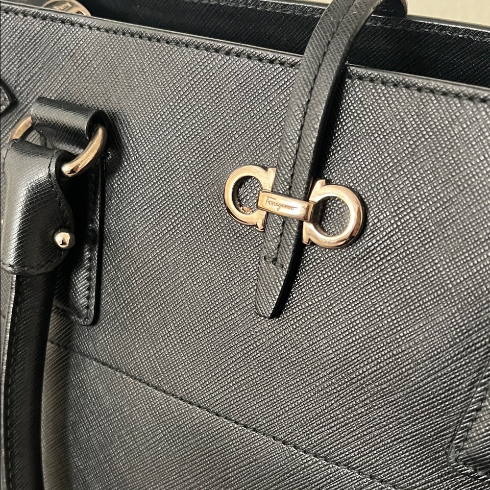 Salvatore Ferragamo Black Satchel Brianna